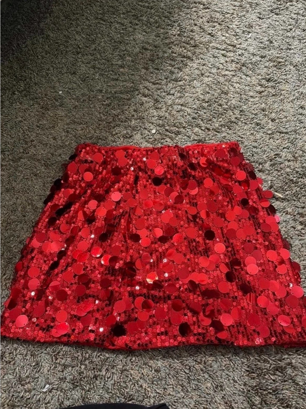 Red Sequin Mini Skirt - Women's Party Skirt